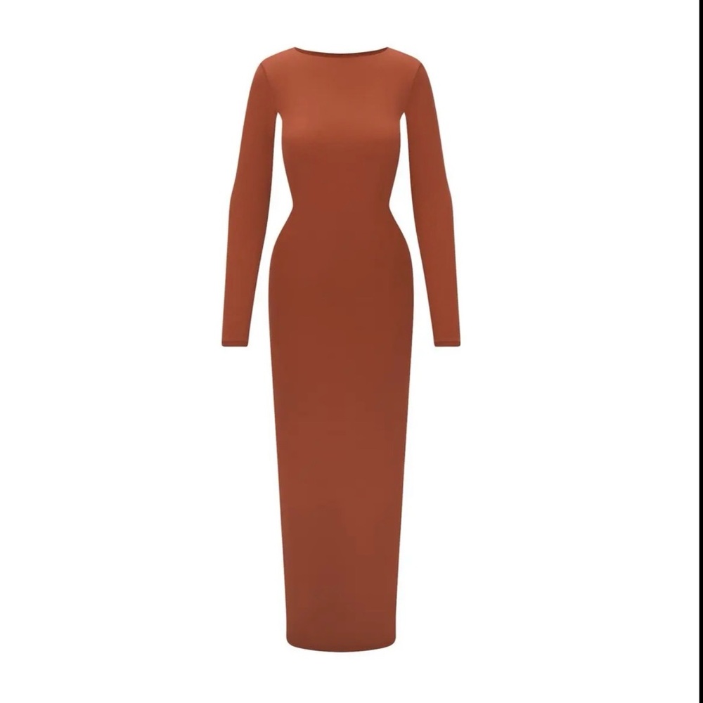 SKIMS NWT Fits Everybody Low Back Long Dress in Saffron XXS 🤎